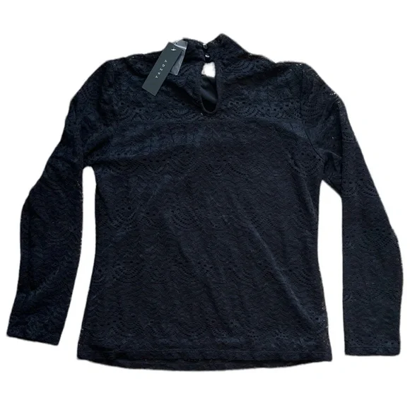 NWT Adiva Black Lace Long Sleeve Top | Women's XS - Picture 6 of 7